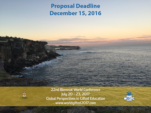 WCGTC17 Proposal Deadline December 15, 2016