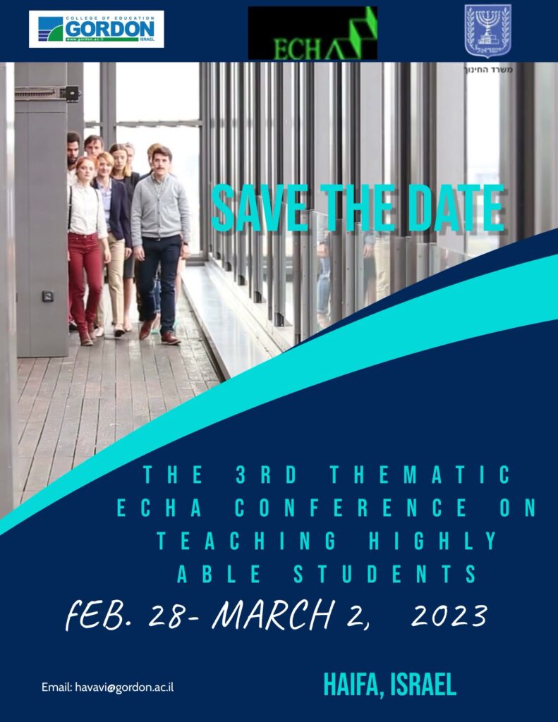 3rd Thematic ECHA Conference on Teaching Highly Able Students - Haifa, Israel